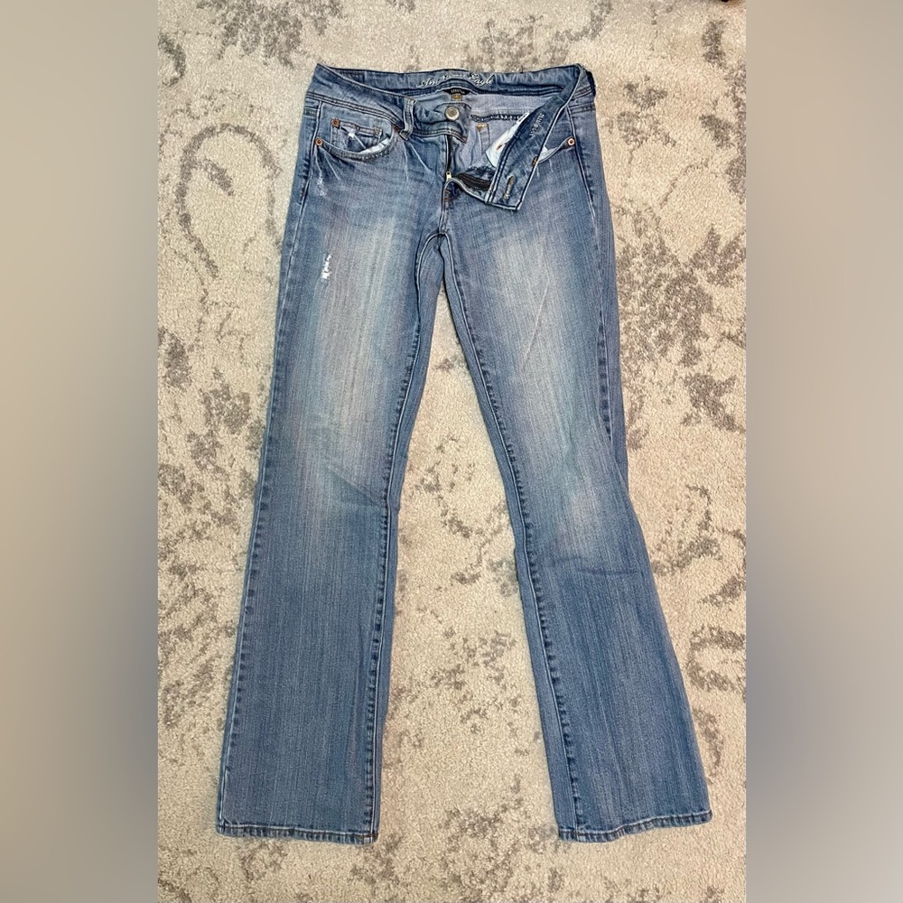 American Eagle Stretch Slim Bootcut Jeans Size 6L (less distress)